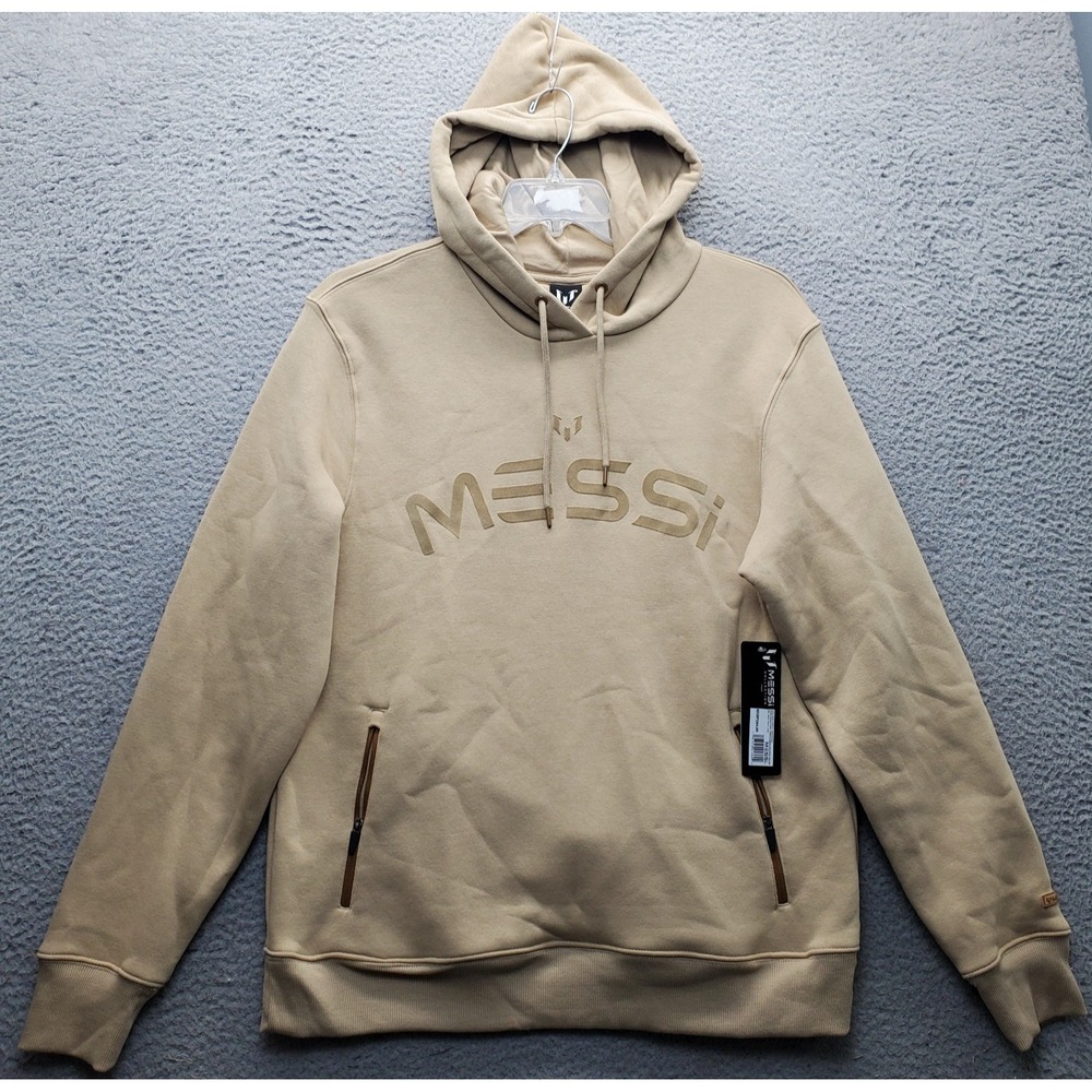 MESSI Collection Active Hoodie Mens L Brown Long Sleeve Fleece Lined Zip Pocket